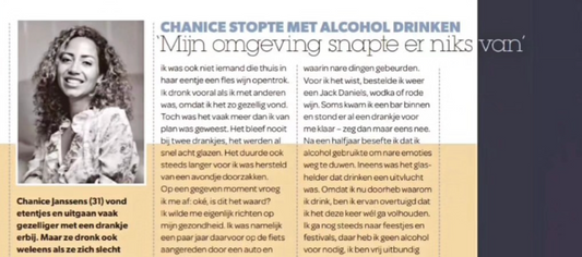 Chanice stopt met alcohol drinken